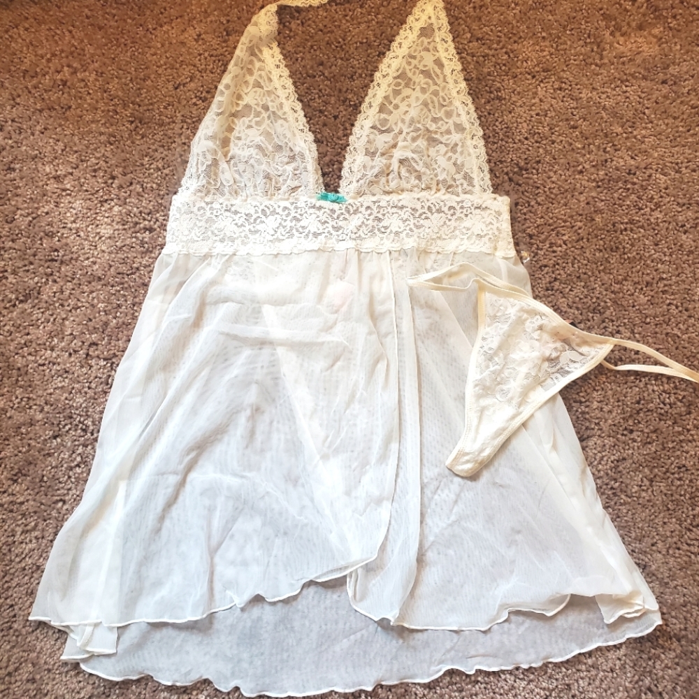 NEW, bridal babydoll & thong from VS